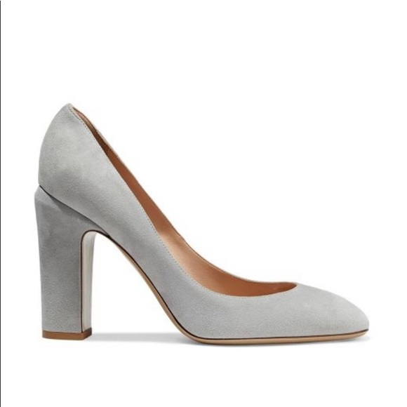 Women's Gray Valentino Garavani Tango Suede Pumps - Picture 1 of 9